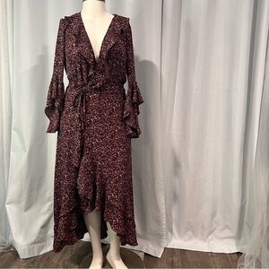 Elegant Burgundy Wrap Dress